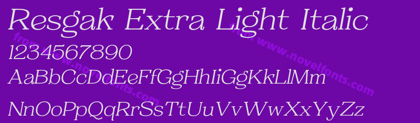 Resgak Extra Light ItalicPreview Resgak Extra Light ItalicPreview