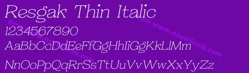 Resgak Thin ItalicPreview Resgak Thin ItalicPreview