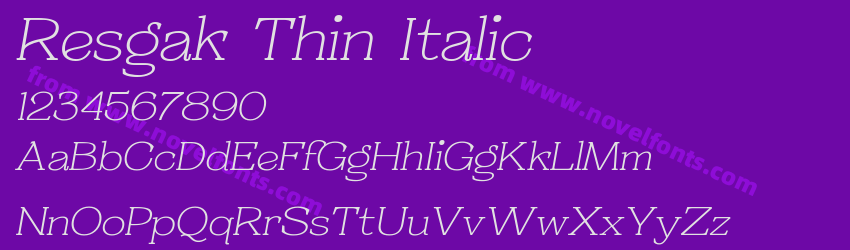 Resgak Thin ItalicPreview Resgak Thin ItalicPreview