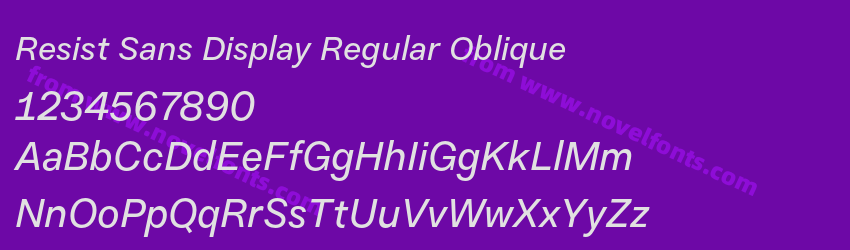 Resist Sans Display Regular ObliquePreview Resist Sans Display Regular ObliquePreview