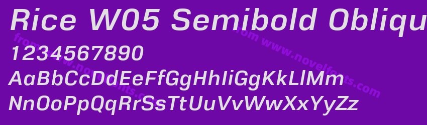 Rice W05 Semibold ObliquePreview Rice W05 Semibold ObliquePreview