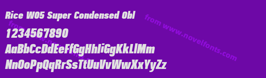 Rice W05 Super Condensed OblPreview Rice W05 Super Condensed OblPreview