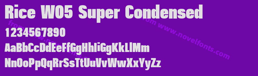 Rice W05 Super CondensedPreview Rice W05 Super CondensedPreview
