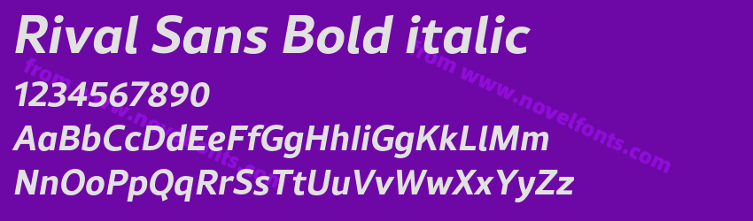 Rival Sans Bold italicPreview Rival Sans Bold italicPreview