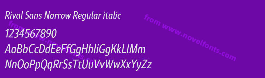 Rival Sans Narrow Regular italicPreview Rival Sans Narrow Regular italicPreview