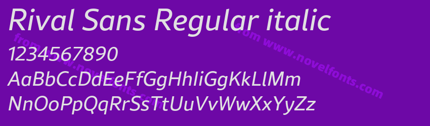 Rival Sans Regular italicPreview Rival Sans Regular italicPreview