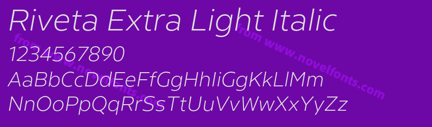 Riveta Extra Light ItalicPreview Riveta Extra Light ItalicPreview