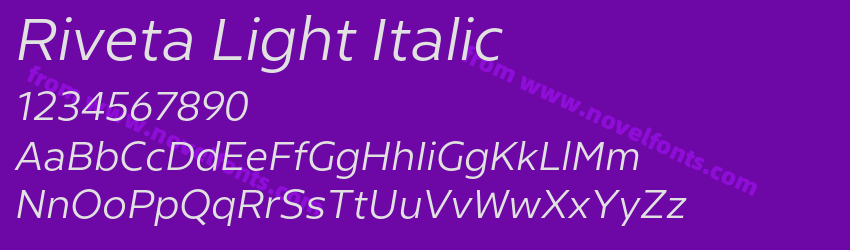 Riveta Light ItalicPreview Riveta Light ItalicPreview