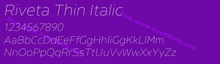 Riveta Thin ItalicPreview Riveta Thin ItalicPreview