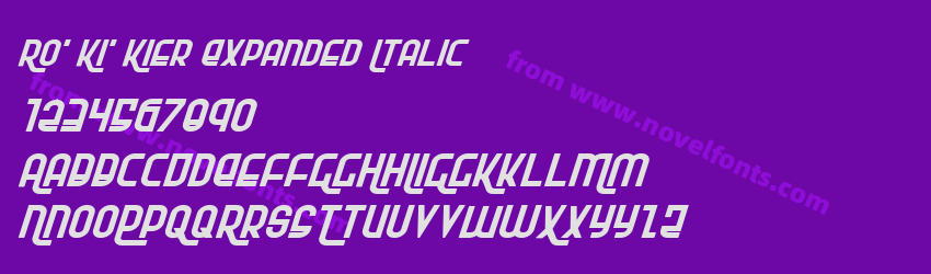 Ro' Ki' Kier Expanded ItalicPreview Ro' Ki' Kier Expanded ItalicPreview