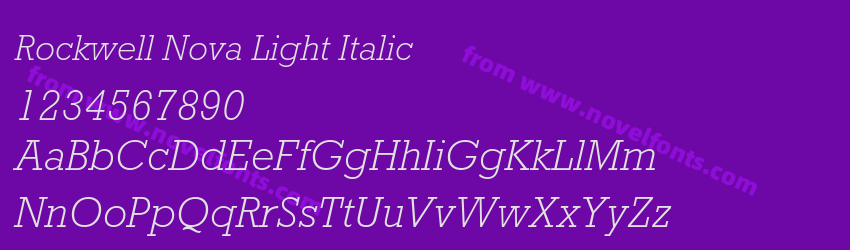 Rockwell Nova Light ItalicPreview Rockwell Nova Light ItalicPreview