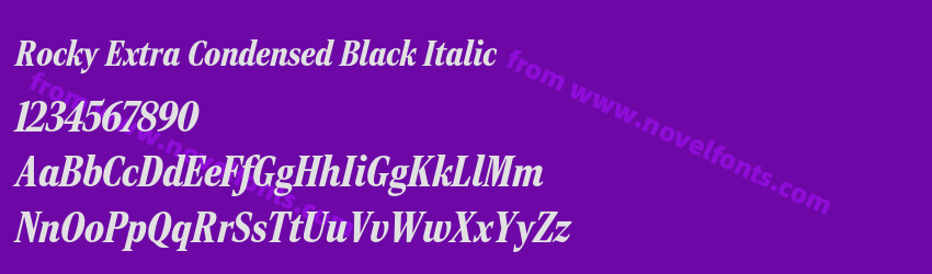 Rocky Extra Condensed Black ItalicPreview Rocky Extra Condensed Black ItalicPreview