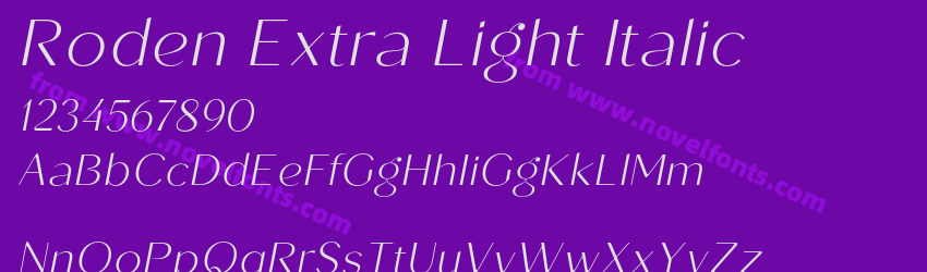 Roden Extra Light ItalicPreview Roden Extra Light ItalicPreview
