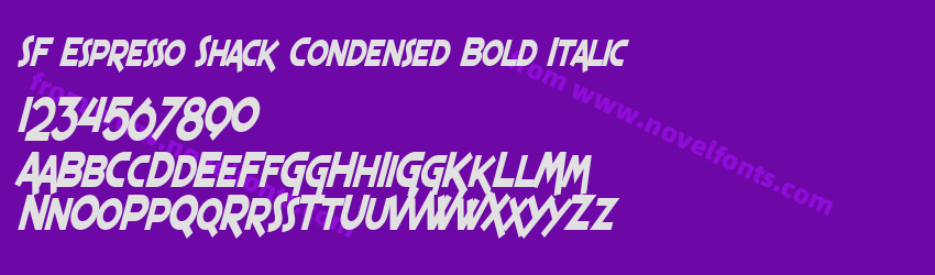 SF Espresso Shack Condensed Bold ItalicPreview SF Espresso Shack Condensed Bold ItalicPreview