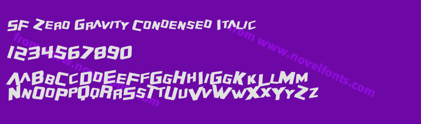 SF Zero Gravity Condensed ItalicPreview SF Zero Gravity Condensed ItalicPreview