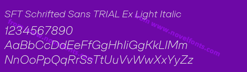 SFT Schrifted Sans TRIAL Ex Light ItalicPreview SFT Schrifted Sans TRIAL Ex Light ItalicPreview