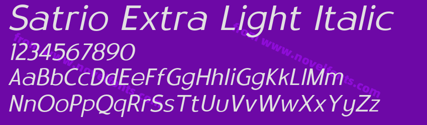 Satrio Extra Light ItalicPreview Satrio Extra Light ItalicPreview