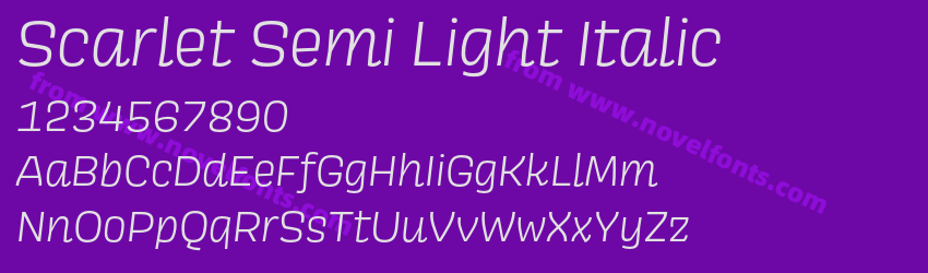 Scarlet Semi Light ItalicPreview Scarlet Semi Light ItalicPreview