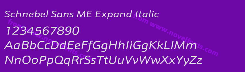 Schnebel Sans ME Expand ItalicPreview Schnebel Sans ME Expand ItalicPreview