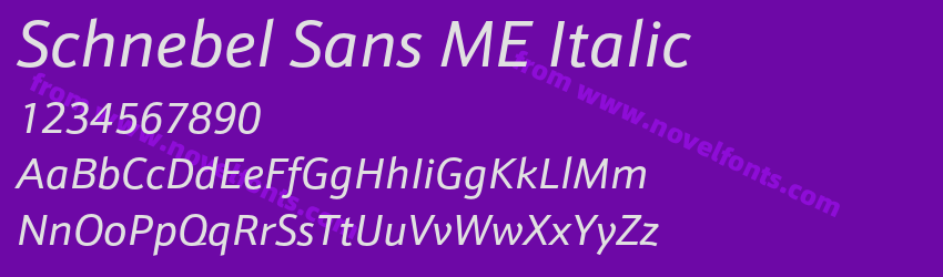 Schnebel Sans ME ItalicPreview Schnebel Sans ME ItalicPreview