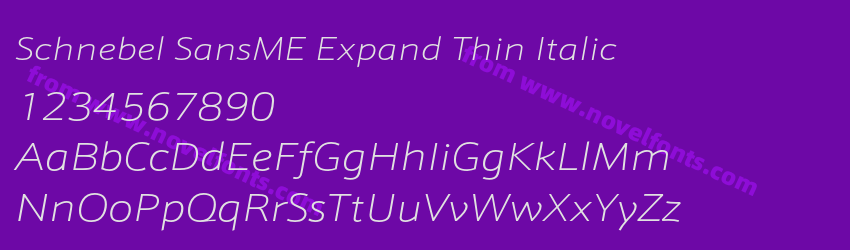 Schnebel SansME Expand Thin ItalicPreview Schnebel SansME Expand Thin ItalicPreview