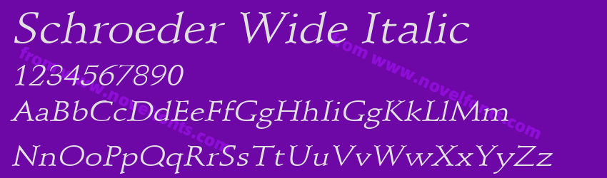 Schroeder Wide ItalicPreview Schroeder Wide ItalicPreview