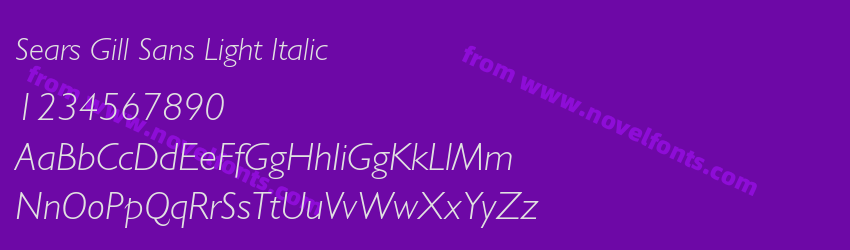 Sears Gill Sans Light ItalicPreview Sears Gill Sans Light ItalicPreview