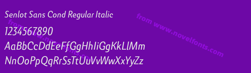 Senlot Sans Cond Regular ItalicPreview Senlot Sans Cond Regular ItalicPreview