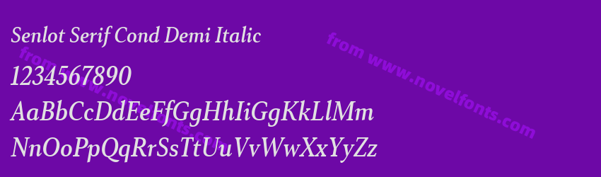 Senlot Serif Cond Demi ItalicPreview Senlot Serif Cond Demi ItalicPreview