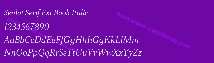 Senlot Serif Ext Book ItalicPreview Senlot Serif Ext Book ItalicPreview