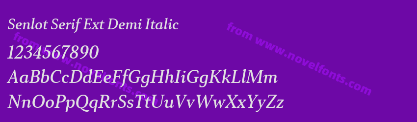 Senlot Serif Ext Demi ItalicPreview Senlot Serif Ext Demi ItalicPreview
