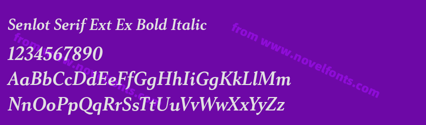 Senlot Serif Ext Ex Bold ItalicPreview Senlot Serif Ext Ex Bold ItalicPreview