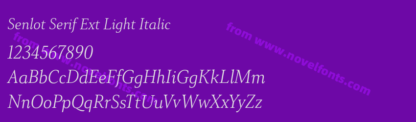 Senlot Serif Ext Light ItalicPreview Senlot Serif Ext Light ItalicPreview