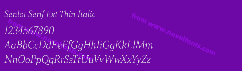 Senlot Serif Ext Thin ItalicPreview Senlot Serif Ext Thin ItalicPreview