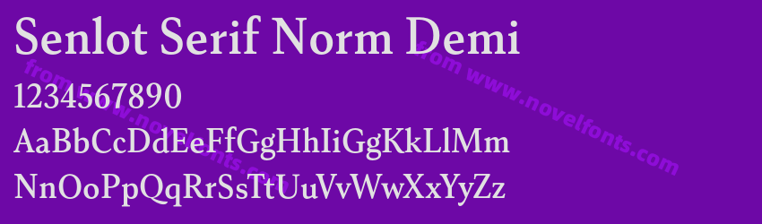 Senlot Serif Norm DemiPreview Senlot Serif Norm DemiPreview