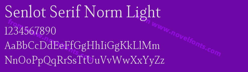 Senlot Serif Norm LightPreview Senlot Serif Norm LightPreview