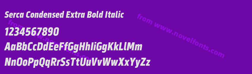 Serca Condensed Extra Bold ItalicPreview