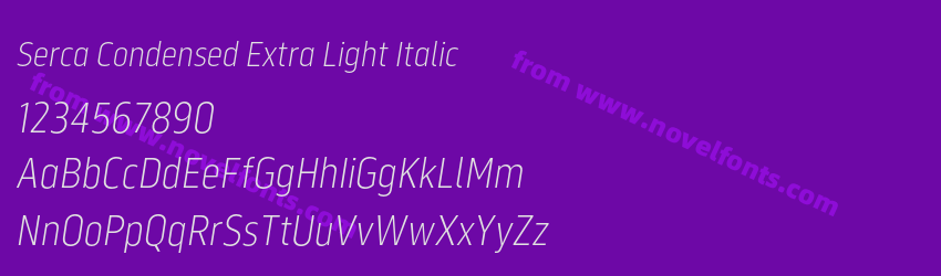 Serca Condensed Extra Light ItalicPreview Serca Condensed Extra Light ItalicPreview