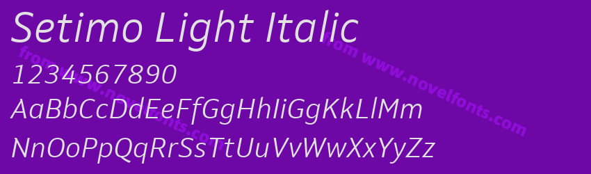 Setimo Light ItalicPreview Setimo Light ItalicPreview