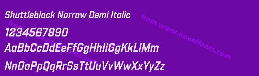 Shuttleblock Narrow Demi ItalicPreview Shuttleblock Narrow Demi ItalicPreview