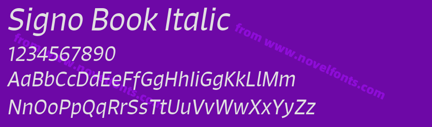 Signo Book ItalicPreview Signo Book ItalicPreview