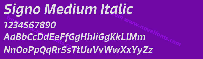 Signo Medium ItalicPreview Signo Medium ItalicPreview