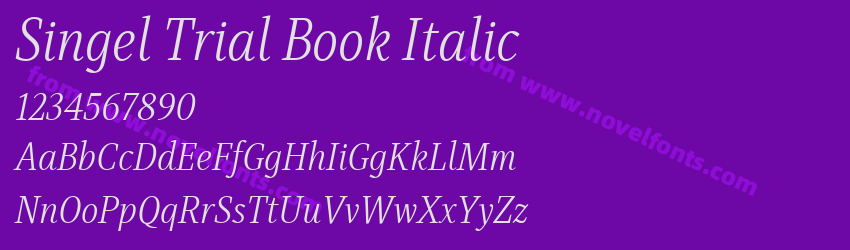 Singel Trial Book ItalicPreview Singel Trial Book ItalicPreview