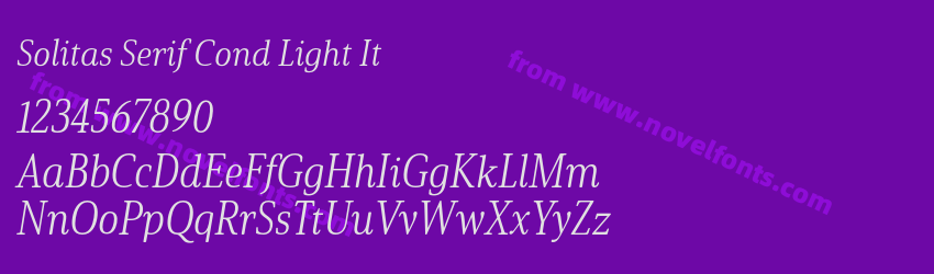 Solitas Serif Cond Light ItPreview Solitas Serif Cond Light ItPreview