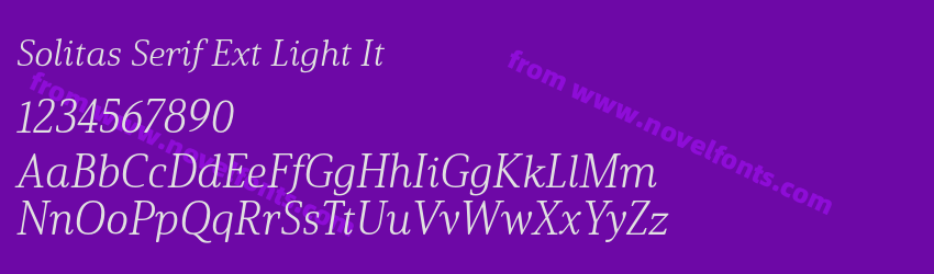 Solitas Serif Ext Light ItPreview Solitas Serif Ext Light ItPreview