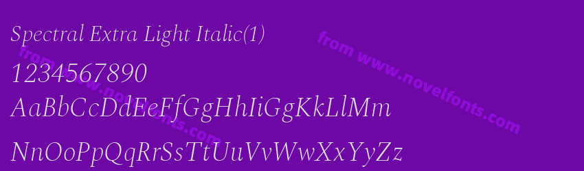 Spectral Extra Light ItalicPreview Spectral Extra Light ItalicPreview