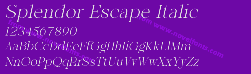 Splendor Escape ItalicPreview Splendor Escape ItalicPreview