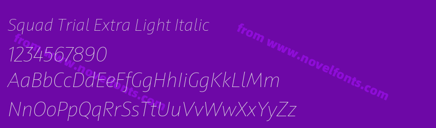 Squad Trial Extra Light ItalicPreview Squad Trial Extra Light ItalicPreview