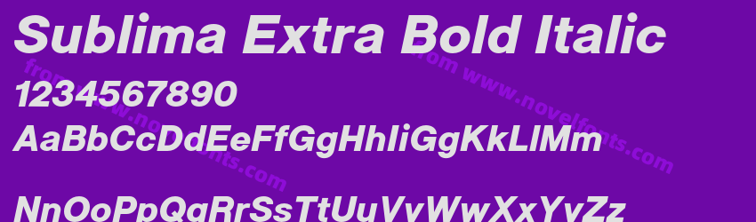 Sublima Extra Bold ItalicPreview Sublima Extra Bold ItalicPreview