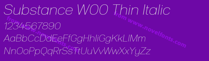 Substance W00 Thin ItalicPreview Substance W00 Thin ItalicPreview